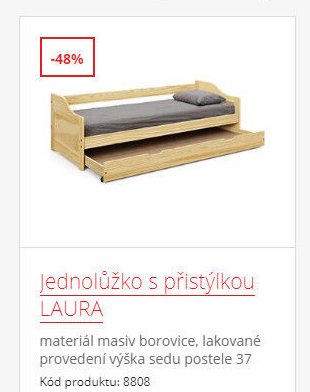 Jednolůžko s přistýlkou LAURA
