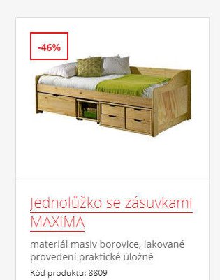 Jednolůžko se zásuvkami MAXIMA