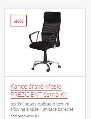 Kancelářské křeslo PREZIDENT černá K1