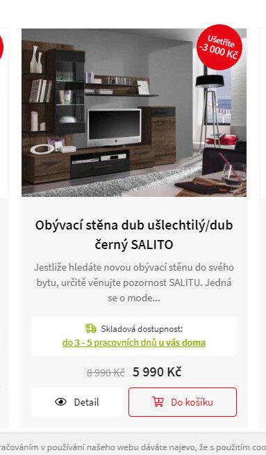 Obývací stěna dub ušlechtilý/dub černý SALITO
