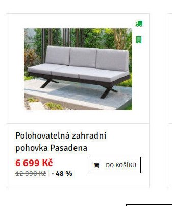 Polohovatelná zahradní pohovka Pasadena