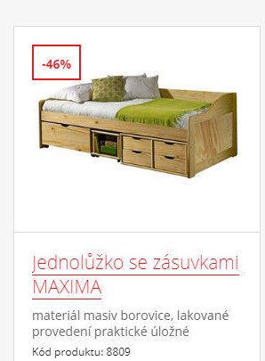 Jednolůžko se zásuvkami MAXIMA