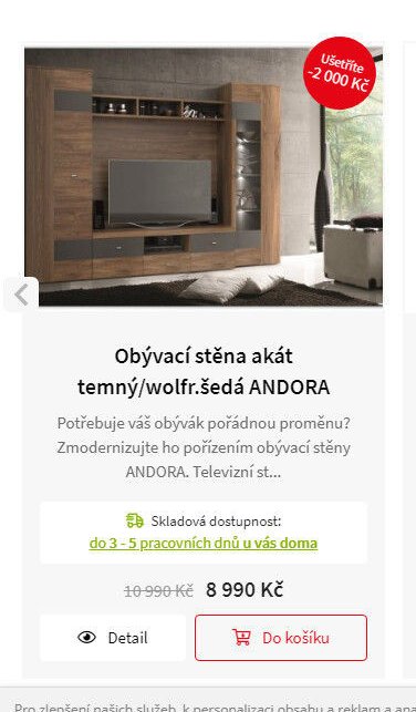 Obývací stěna akát temný/wolfr.šedá ANDORA