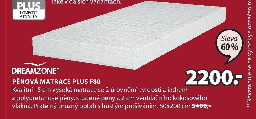 Pěnová matrace PLUS F80