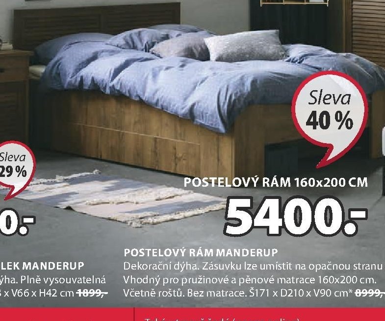 POSTELOVÝ RÁM MANDERUP