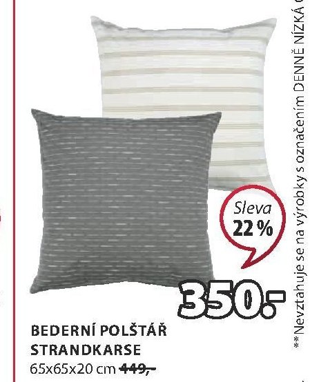 BEDERNÍ POLŠTÁŘ STRANDKARSE 65x65x20 cm