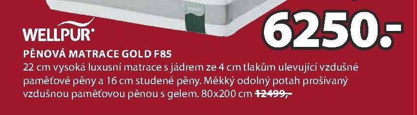 Wellpur pěnová matrace GOLD F85