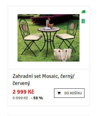 Zahradní set Mosaic, černý/červený