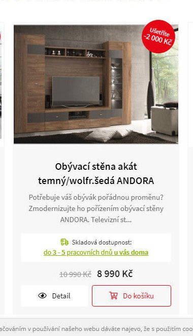Obývací stěna akát temný/wolfr.šedá ANDORA