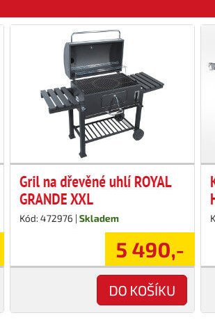 Gril na dřevěné uhlí ROYAL GRANDE XXL