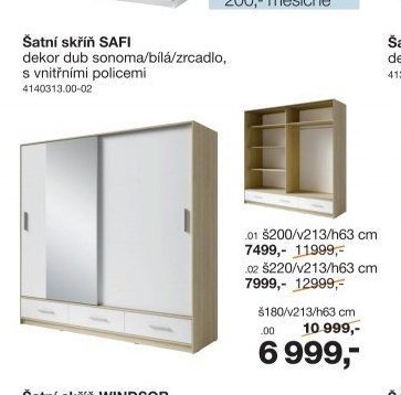 Šatní skříň SAFI