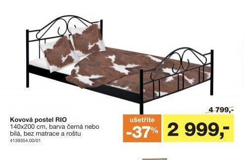 Kovová postel RIO