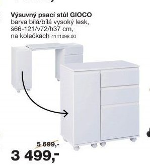 Výsuvný psací stůl GIOCO