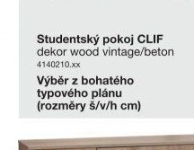 Studentský pokoj CLIF