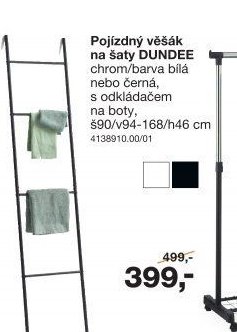 Pojízdný věšák na šaty DUNDEE