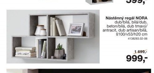 Nástěnný regál NORA