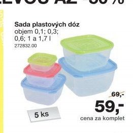Sada plastových dóz