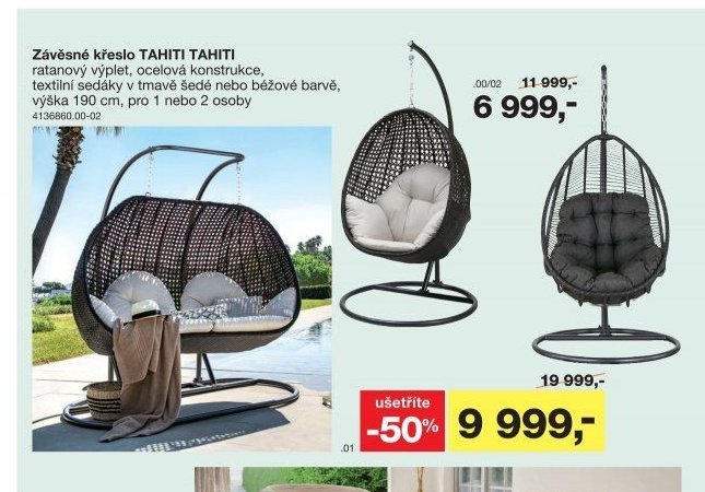 Závěsné křeslo TAHITI