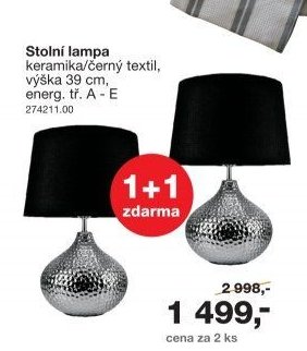 Stolní lampa keramika/černý textil