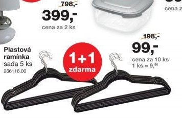 Plastová ramínka sada 5 ks