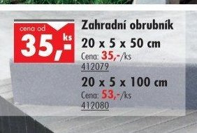Zahradní obrubník 20 x 5 x 50 cm a 20 x 5 x 100 cm