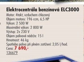 Elektrocentrála benzínová ELC3000