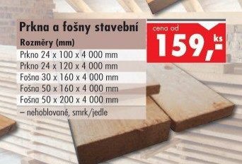 Prkna a fošny stavební
