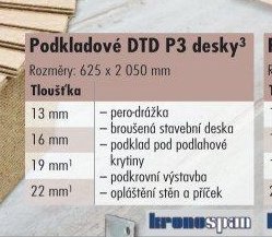 Podkladové DTD P3 desky