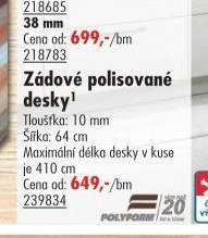 Zádové polisované desky