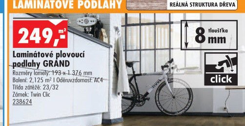 Laminátové plovoucí podlahy GRAND