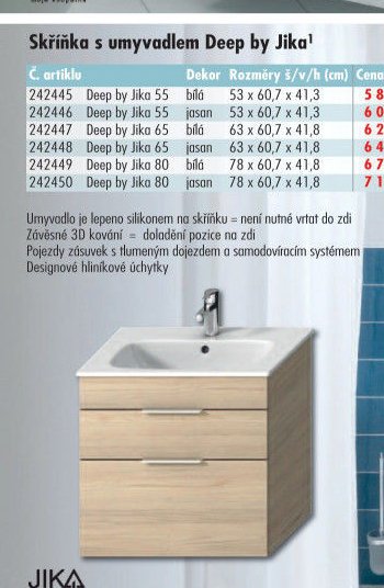 Skříňka s umyvadlem Deep by Jika