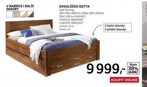 Dvoulůžko Isotta, dub Stirling