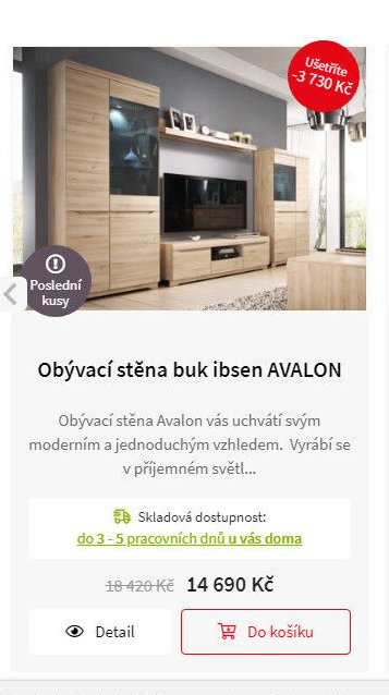 Obývací stěna buk ibsen AVALON