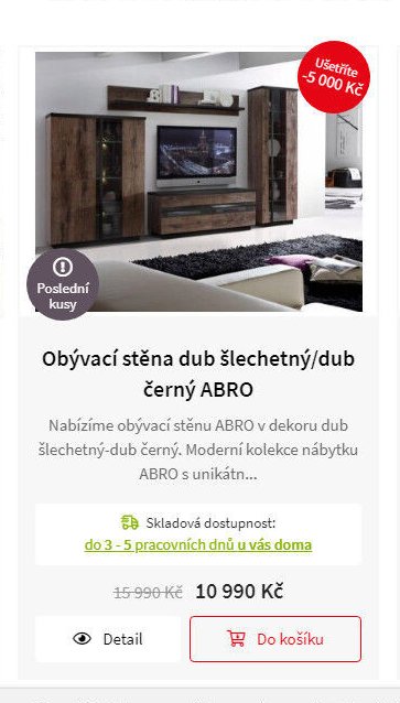Obývací stěna dub šlechetný/dub černý ABRO
