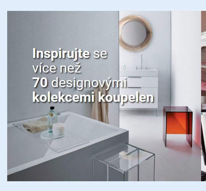 Inspirujte se více než 70 designovými kolekcemi koupelen