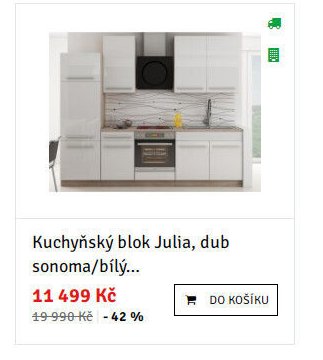 Kuchyňský blok Julia, dub sonoma/bílý...