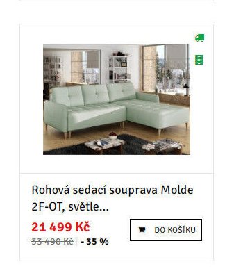 Rohová sedací souprava Molde 2F-OT, světle...