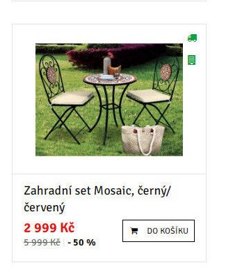Zahradní set Mosaic, černý/červený