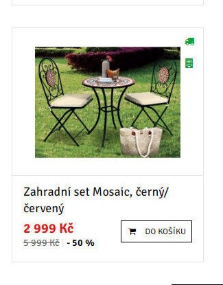 Zahradní set Mosaic, černý/červený