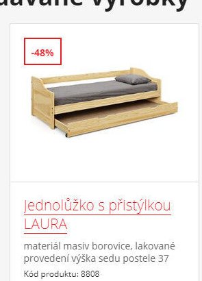 Jednolůžko s přistýlkou LAURA