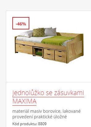 Jednolůžko se zásuvkami MAXIMA
