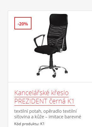 Kancelářské křeslo PREZIDENT černá K1