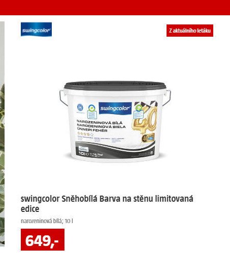 swingcolor Sněhobílá Barva na stěnu limitovaná edice