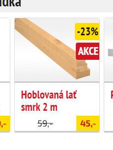 Hoblovaná lať smrk 2 m
