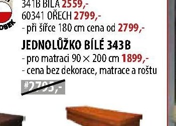 JEDNOLŮŽKO BÍLÉ 343B