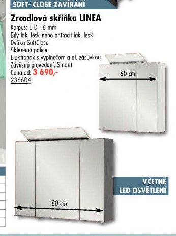 Zrcadlová skříňka LINEA