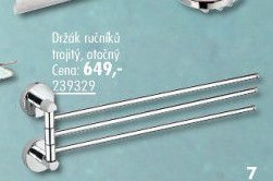 Držák ručníků trojitý, otočný
