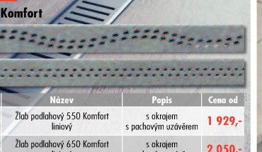 Žlab podlahový Komfort 550