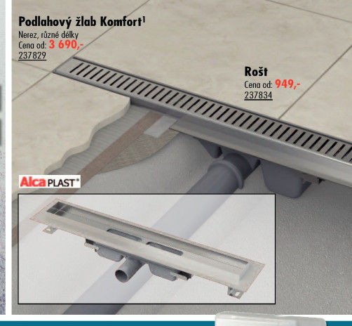 Podlahový žlab Komfort