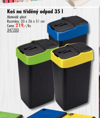 Koš na tříděný odpad 35 l